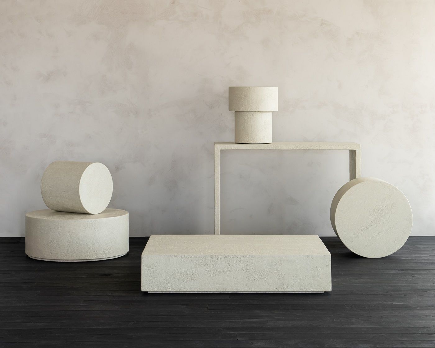 Elements Konsole Microcement Off White Ethnicraft