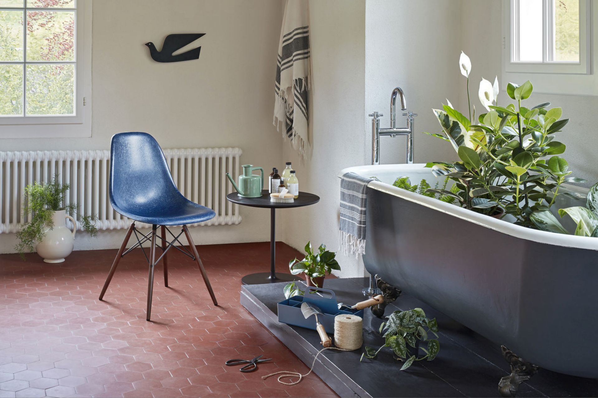 Eames Plastic Side Chair DSW Stuhl Vitra Esche honigfarben-Eisgrau