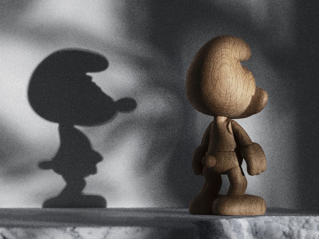 Schlumpf Small Klein Holzfigur Boyhood