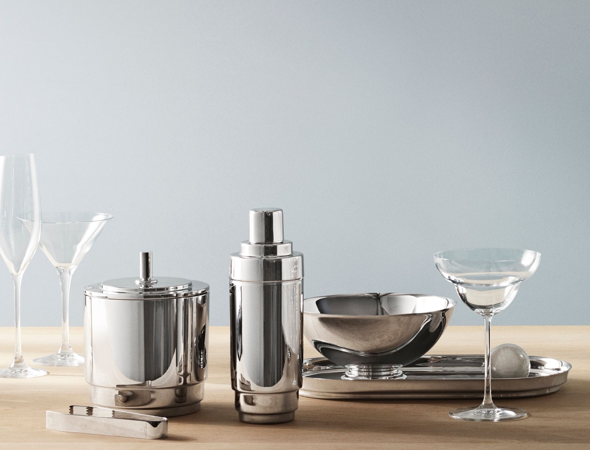 Manhattan Eiskübel mit Deckel und Zange Georg Jensen EINZELSTÜCK