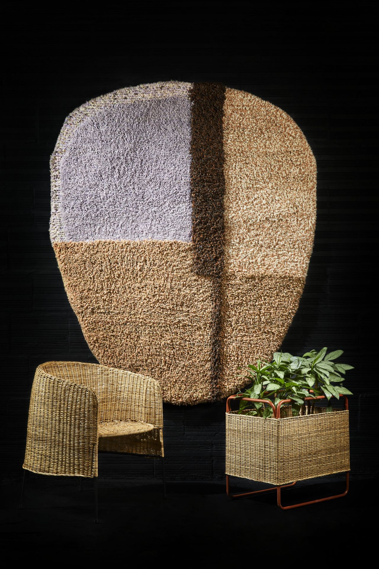 Dichas natural Korb 1 Gestell in Gelb ames