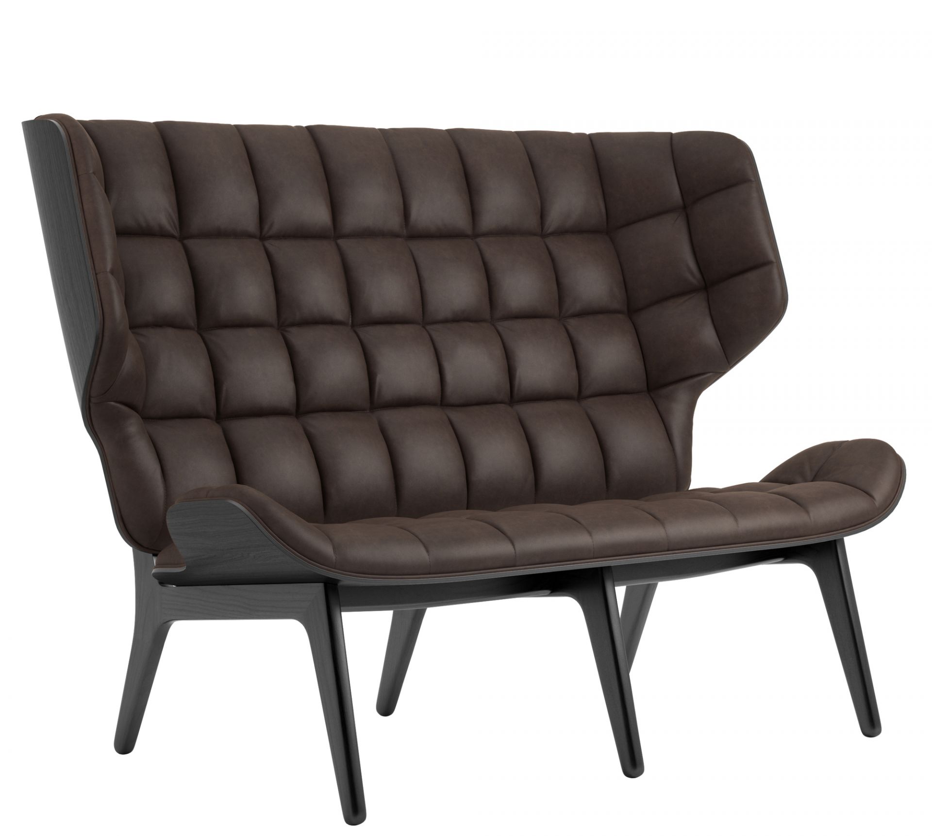 Mammoth Sofa Lederbezug NORR11 Eiche schwarz Dunes Leder Dunkel braun