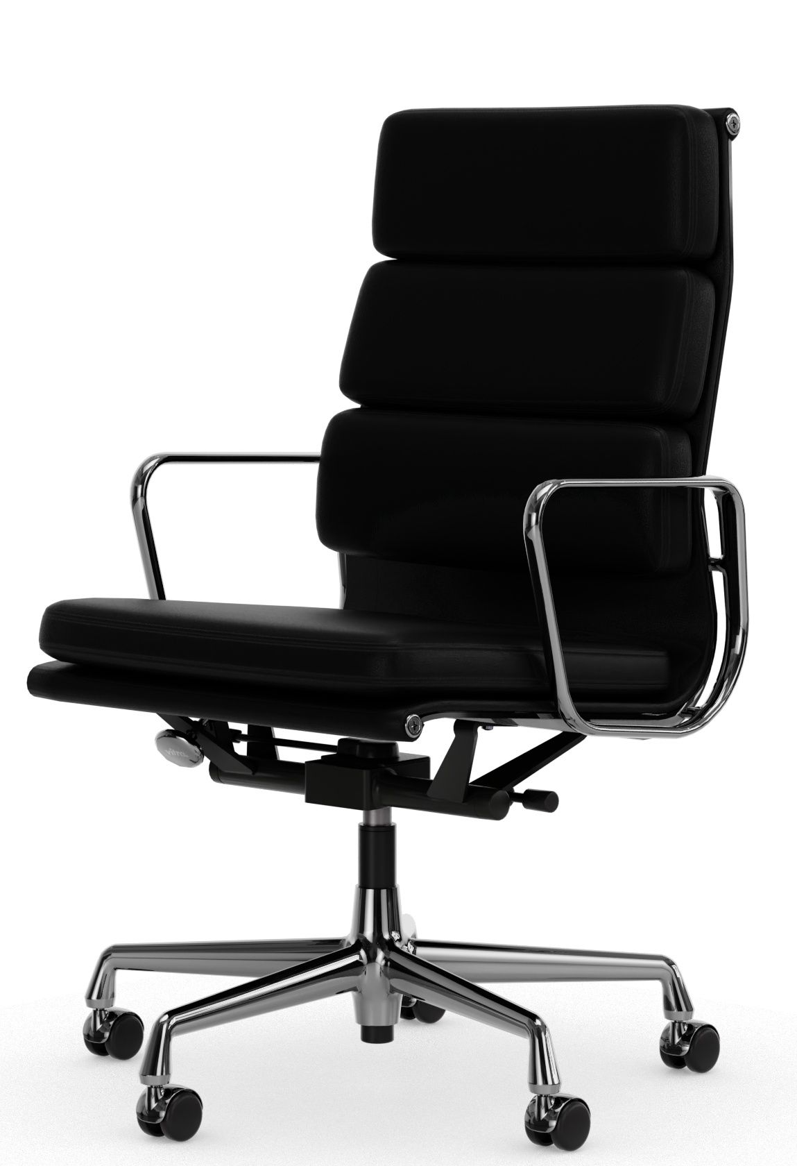 Soft Pad Chair EA219 / EA 219 VERCHROMT / LEDER NERO Sessel Vitra EINZELSTÜCK