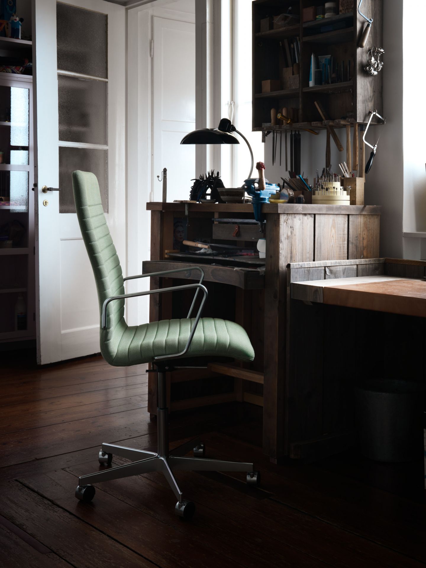 6631 T Luxus Tischleuchte KAISER idell Fritz Hansen schwarz hochglanz