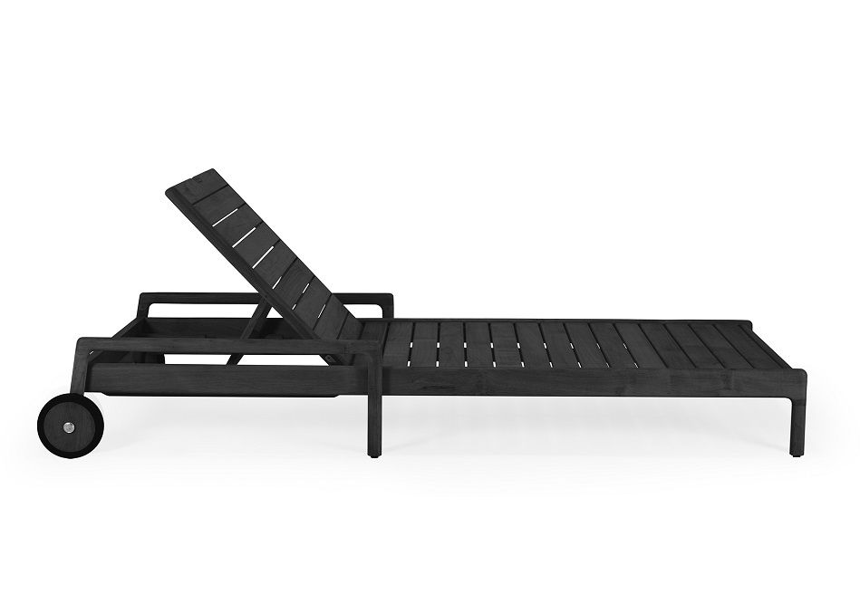Jack Outdoor verstellbare Liege Teak schwarz lackiert Ethnicraft