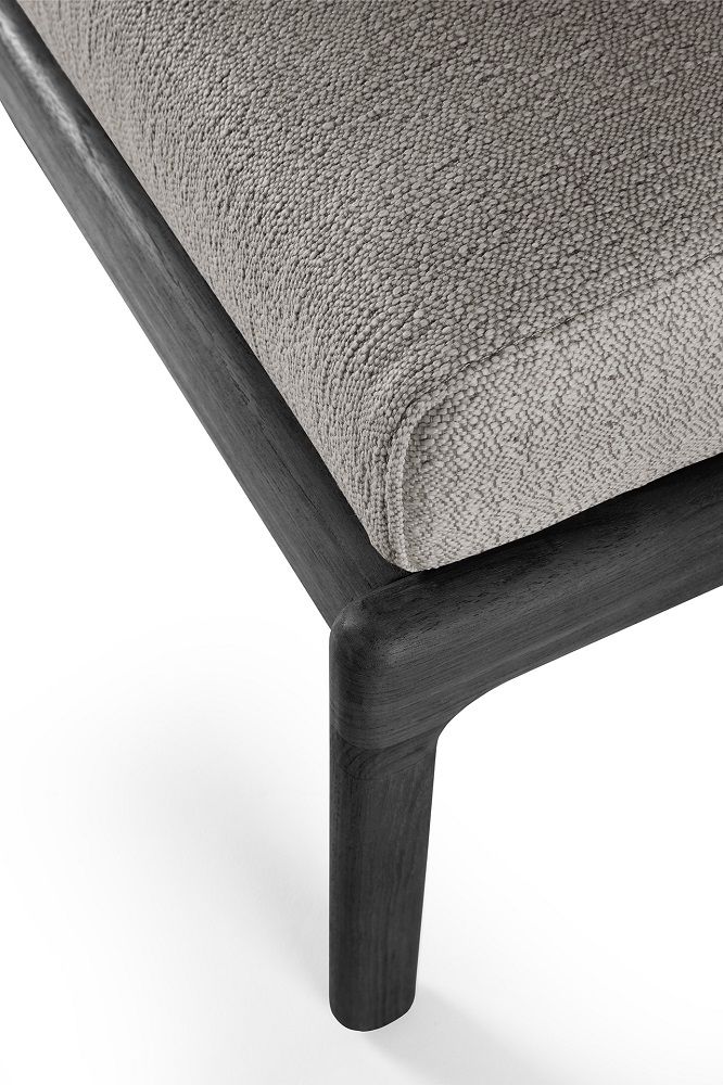 Jack Outdoor Polsterhocker Teak Schwarz Ethnicraft Mokka