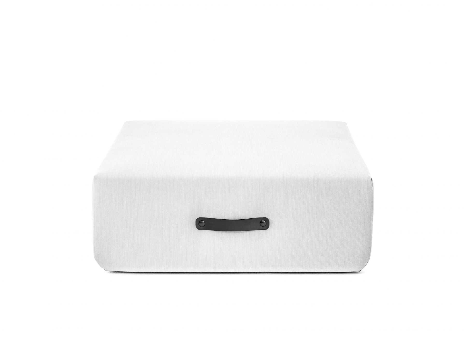 Heller Conmoto Miami Outdoor Sofa Hocker mit schwarzem Tragegriff, ideal für Garten und Terrasse.