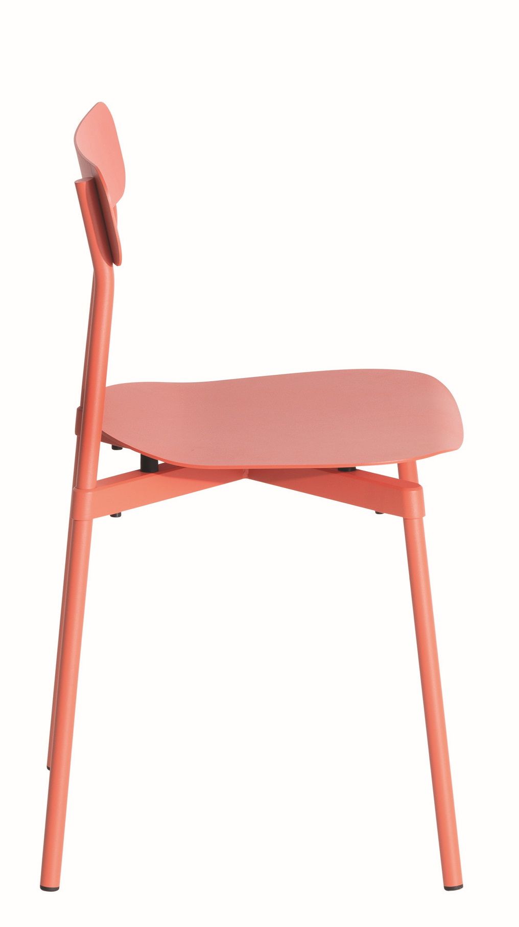 Fromme Chair Stuhl Petite Friture Coral Fromme Chair Stuhl in Koralle von Petite Friture, Seitenansicht, moderner Designerstuhl.