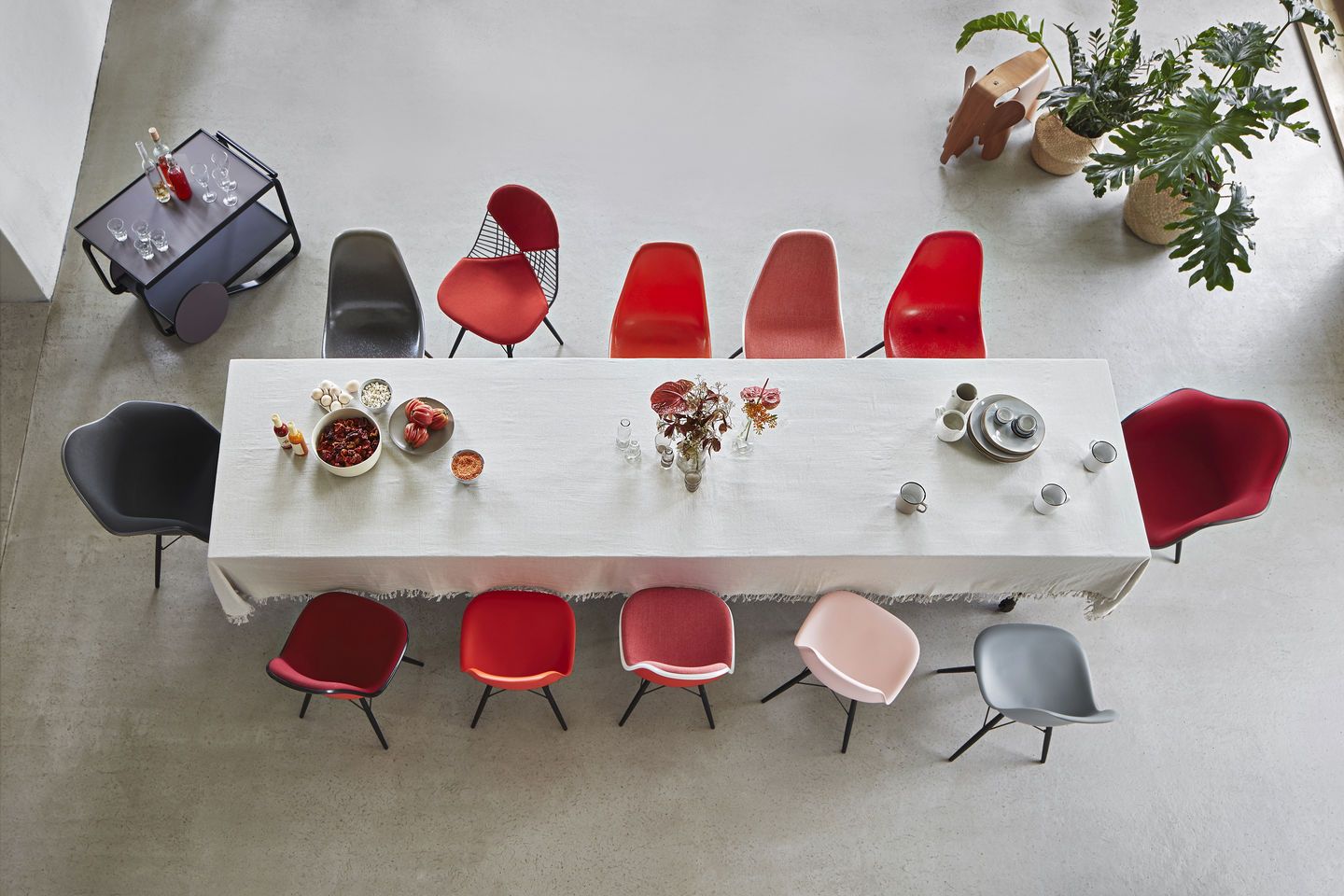 DKW-2 Wire Chair Stuhl mit Sitz und Rückenpolster Vitra