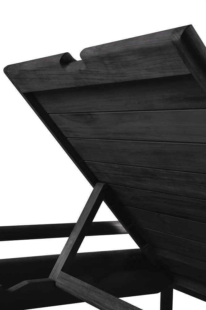 Jack Outdoor verstellbare Liege Teak schwarz lackiert Ethnicraft