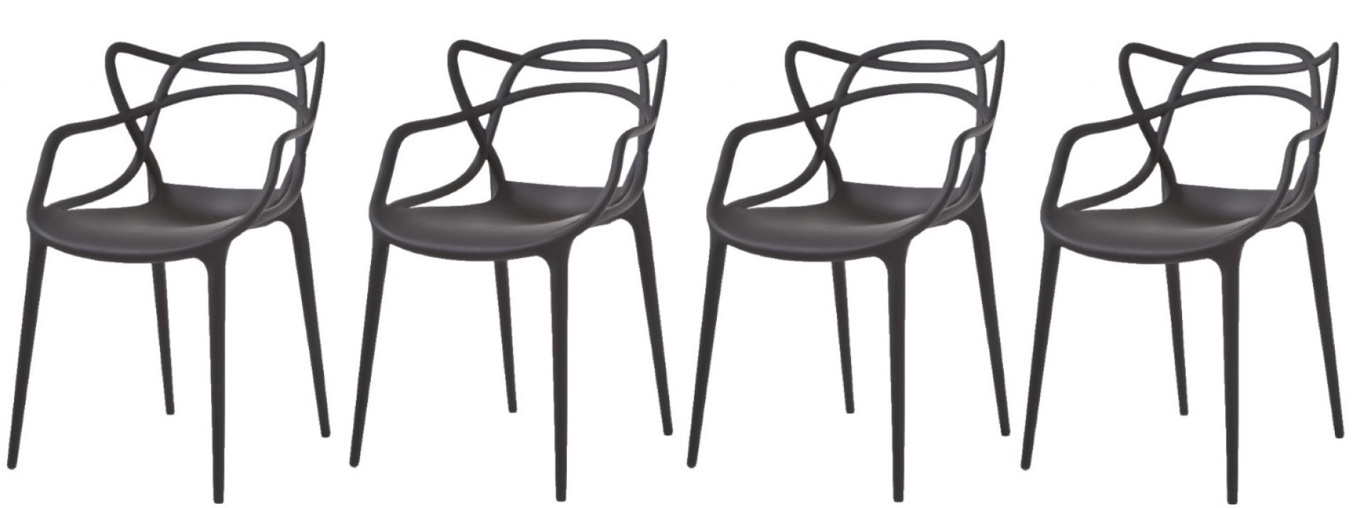 Aktion Masters Stuhl 4-er Set Kartell Schwarz