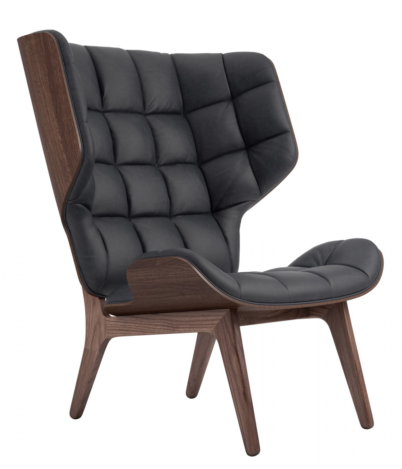 Mammoth Chair Sessel Lederbezug NORR11-Eiche schwarz Dunes Leder Dunkel braun