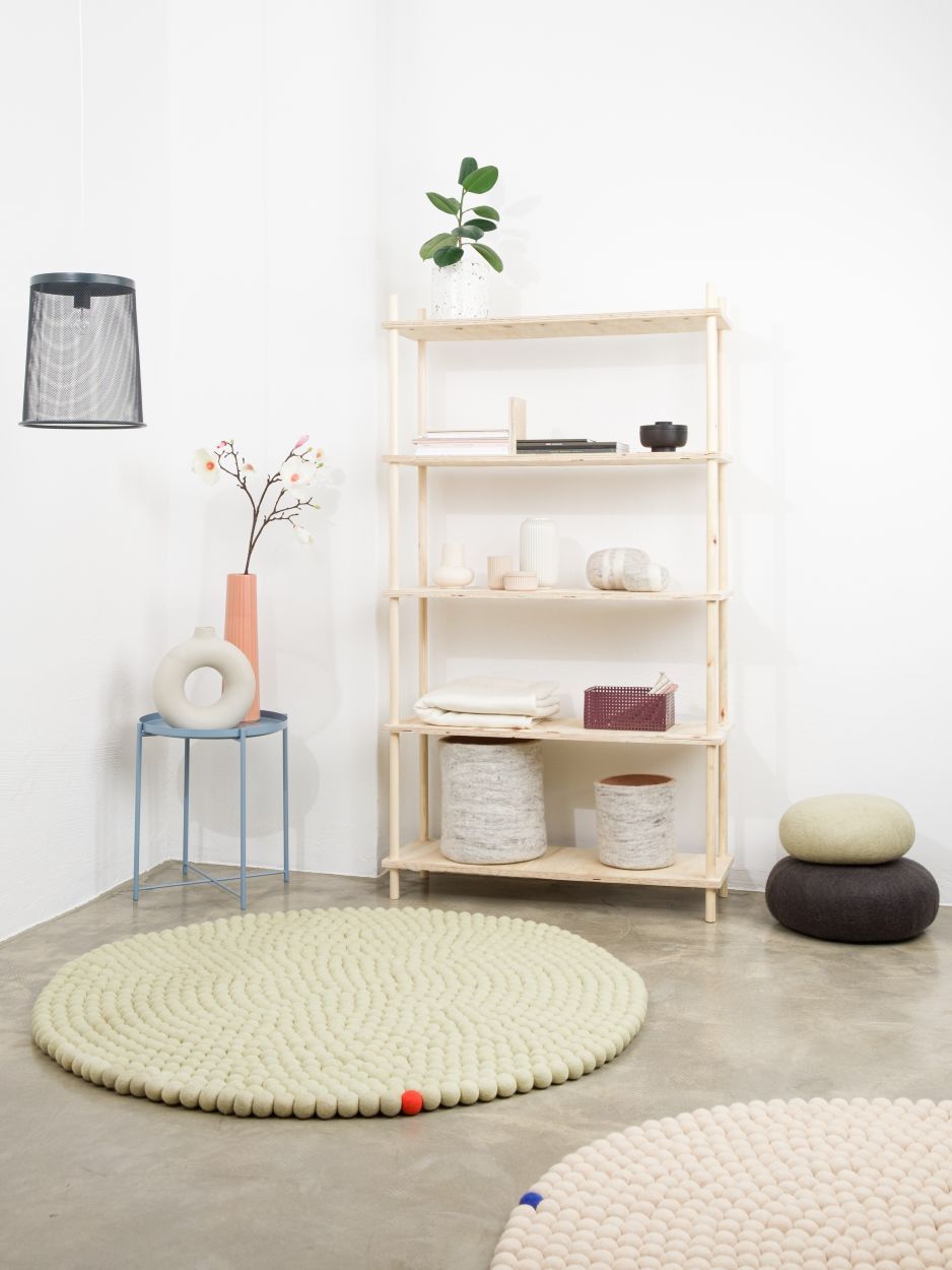 Big One Rund Filzteppich Ø 200 cm myfelt Grünbeige