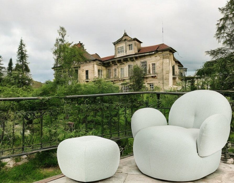 Nana Outdoor Pouf Petite Ottoman Freifrau Manufaktur  