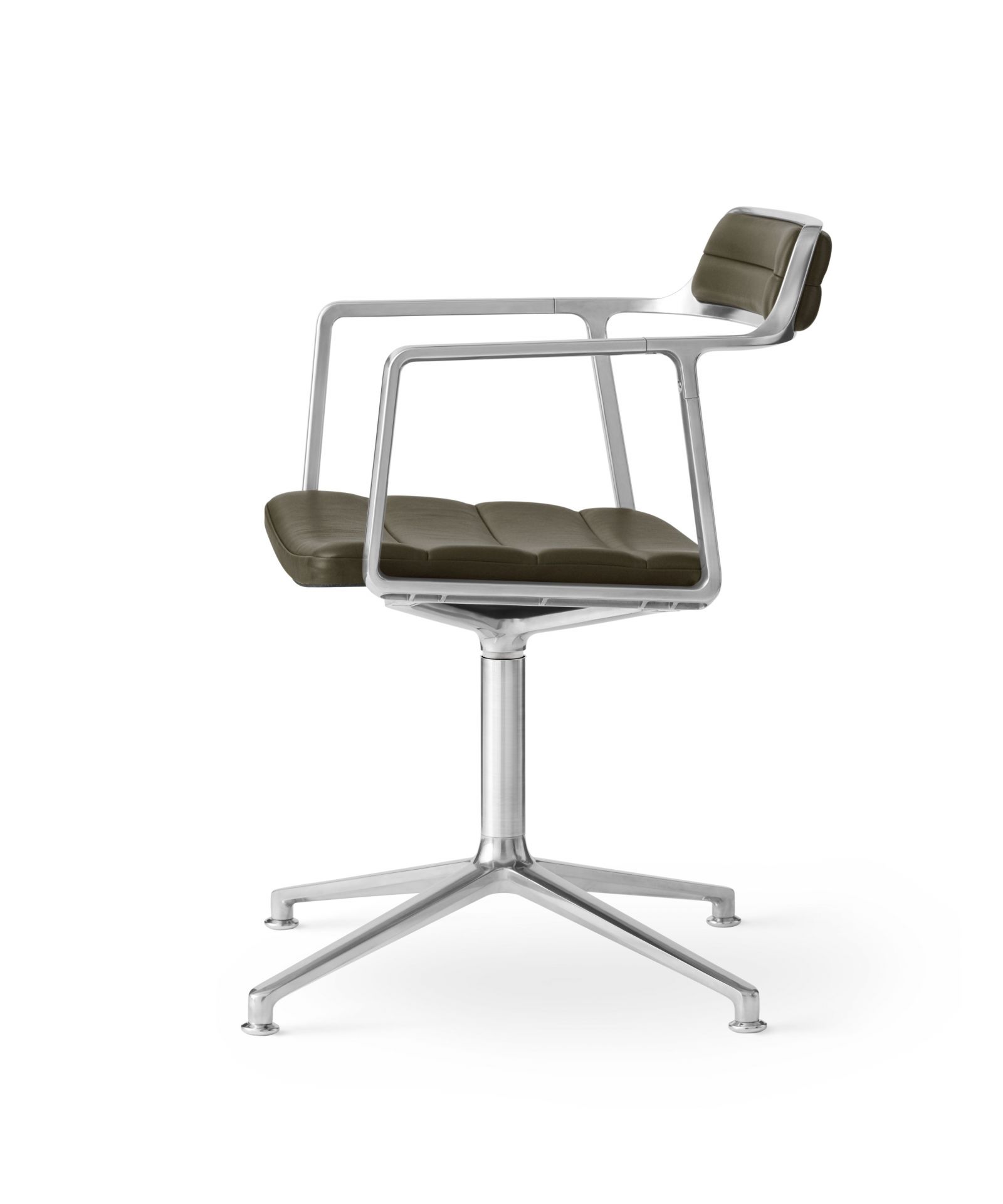 VIPP452 Swivel Stuhl mit Gleitern grünes Leder Vipp VIPP452 Swivel Stuhl mit Gleitern grünes Leder Vipp