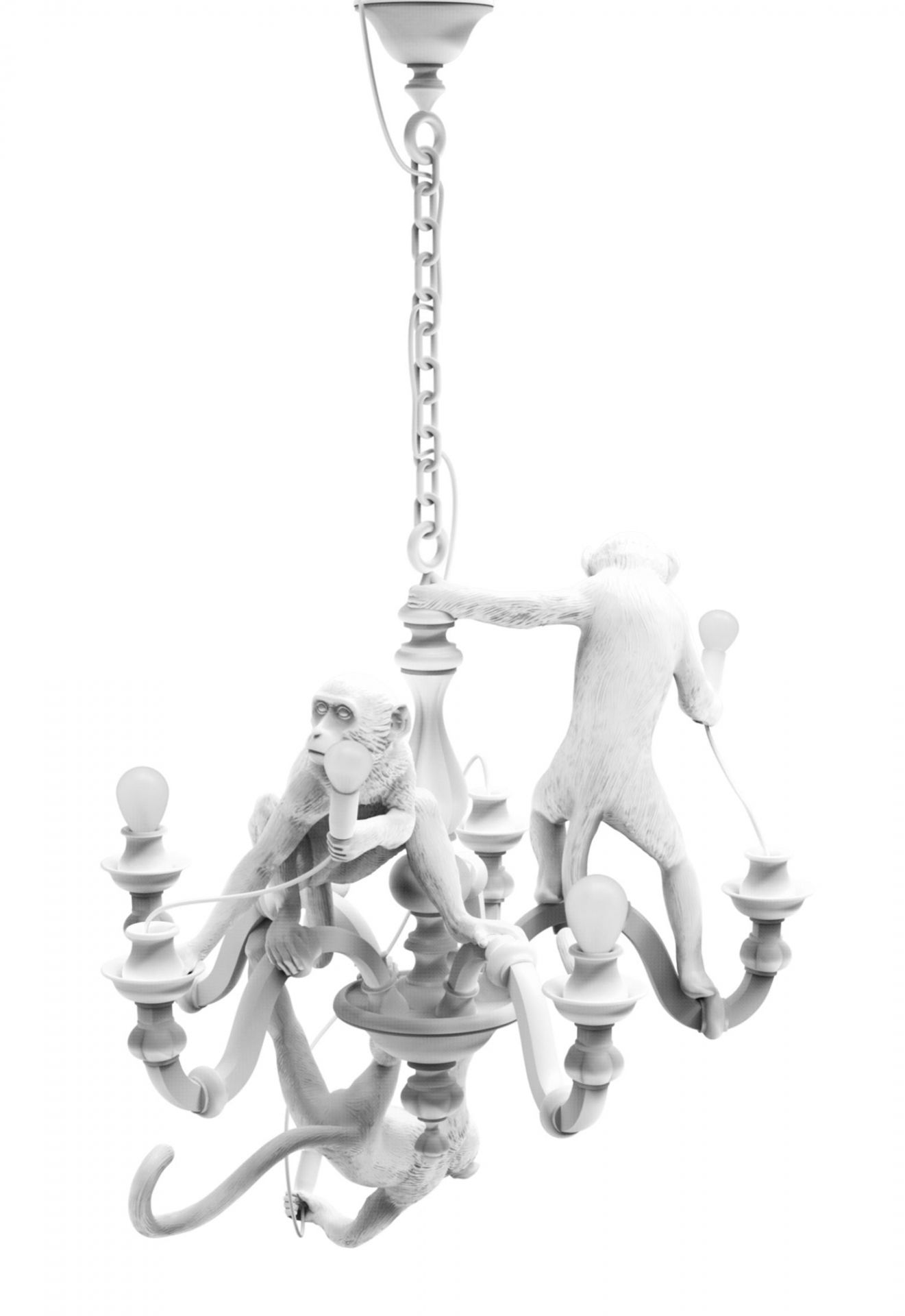 Monkey Chandelier Pendelleuchte Seletti Weiss