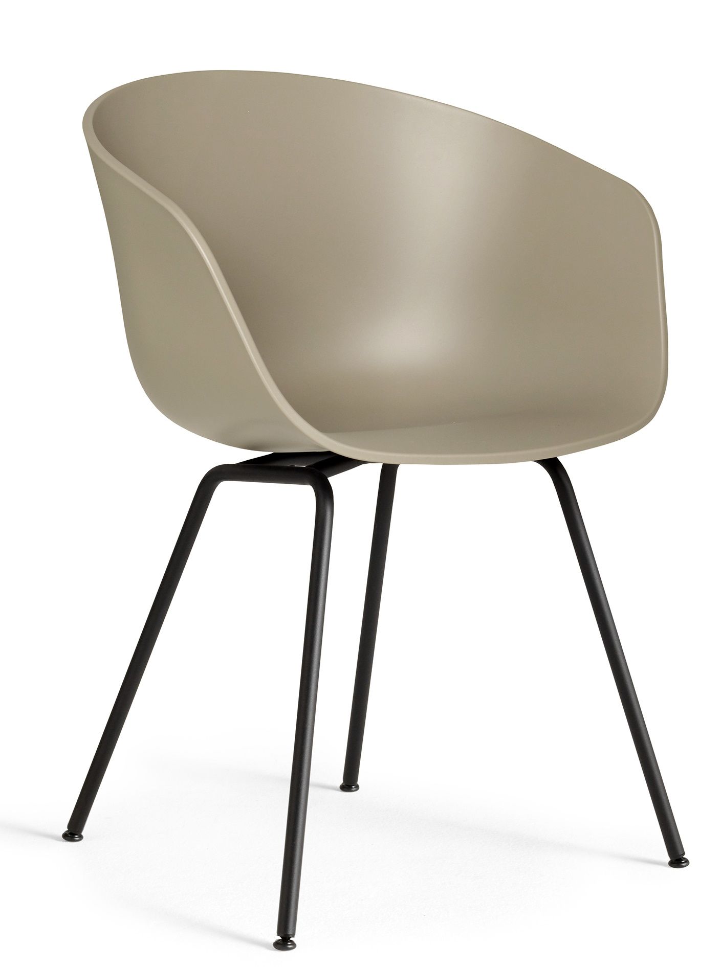 About A Chair AAC26 Stuhl in Khaki mit schwarzem Vierfußgestell für Esszimmer und Büro.