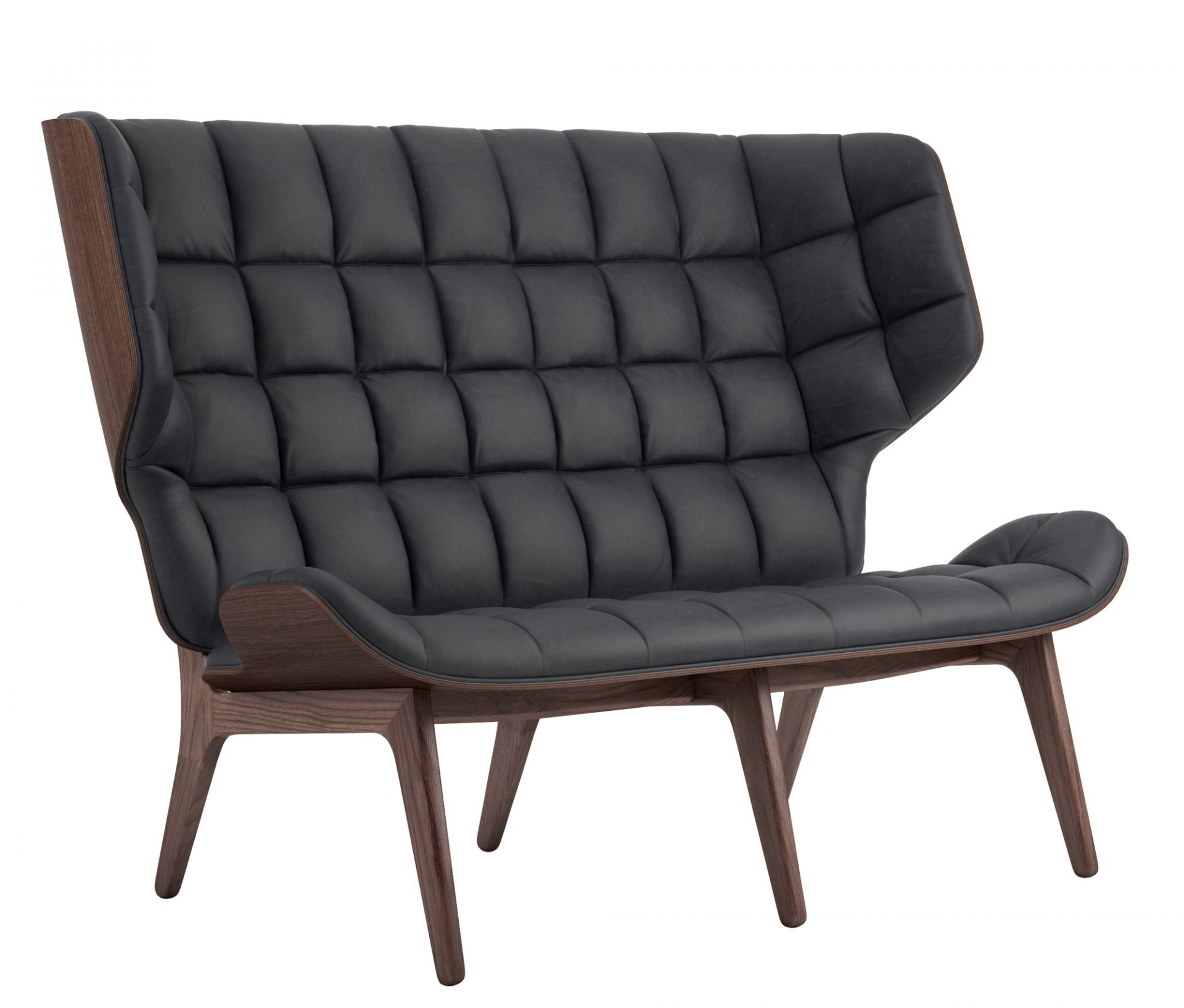 Mammoth Sofa Lederbezug NORR11 Eiche dunkel gebeizt Dunes Leder Camel