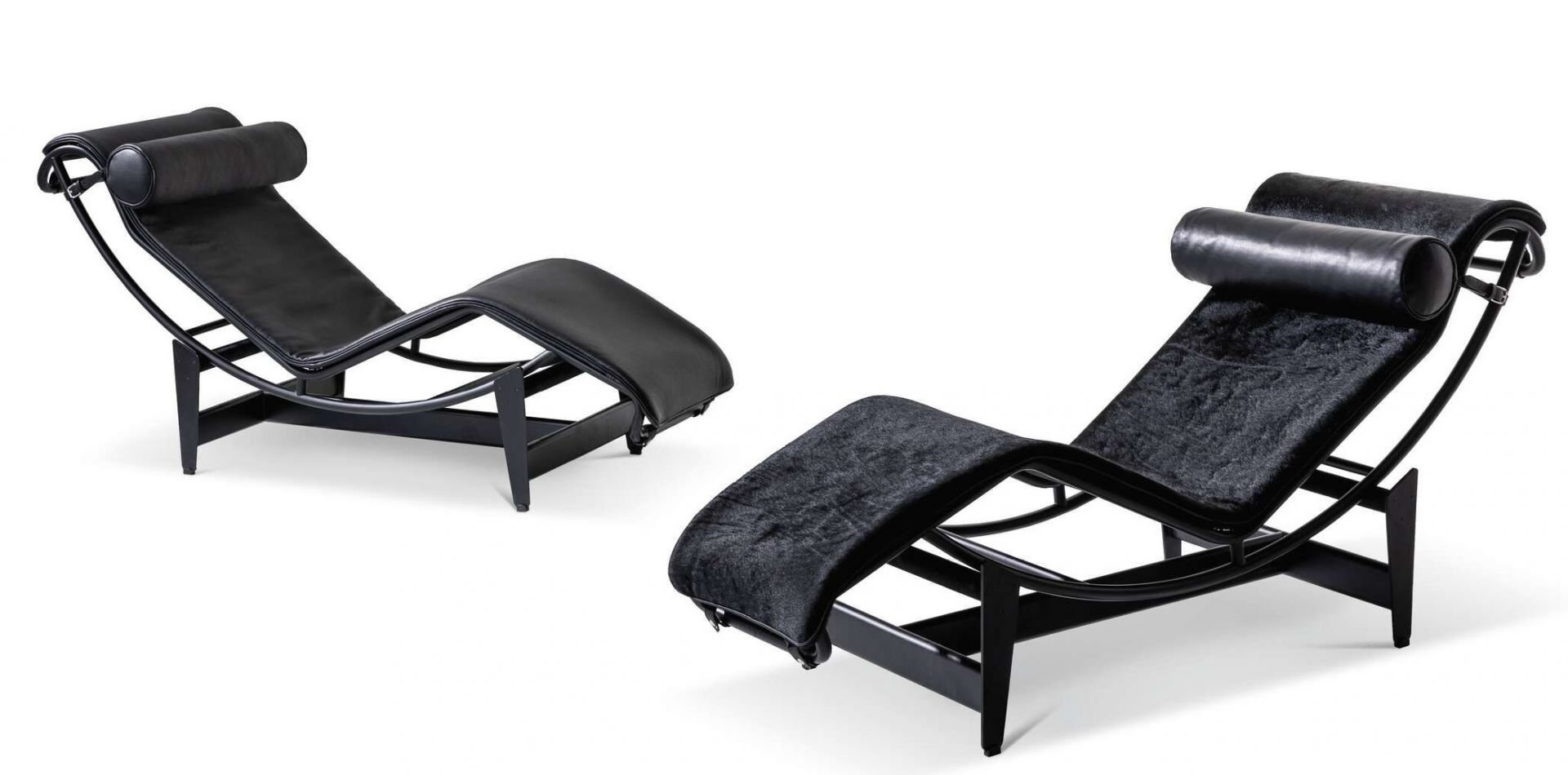 4 Chaise Longue à reglage continu Liege Schwarz Cassina