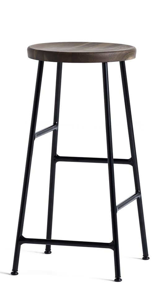Cornet Bar Stool Low Barhocker H 65 cm Hay Stahl Soft schwarz pulverbeschichtet / Eiche geräuchert geölt