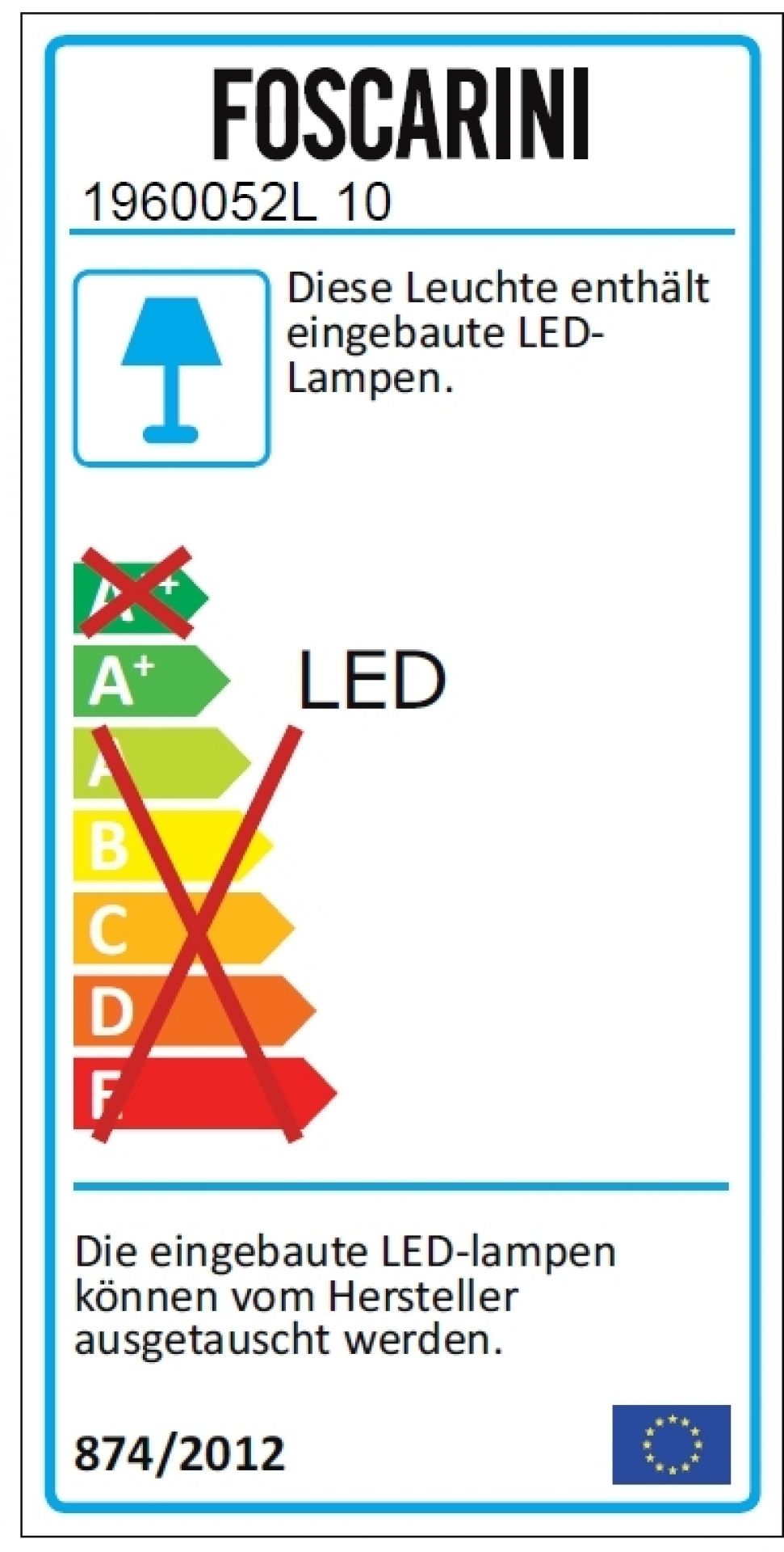 Bahia Mini Wandleuchte LED On-Off-Switch Foscarini