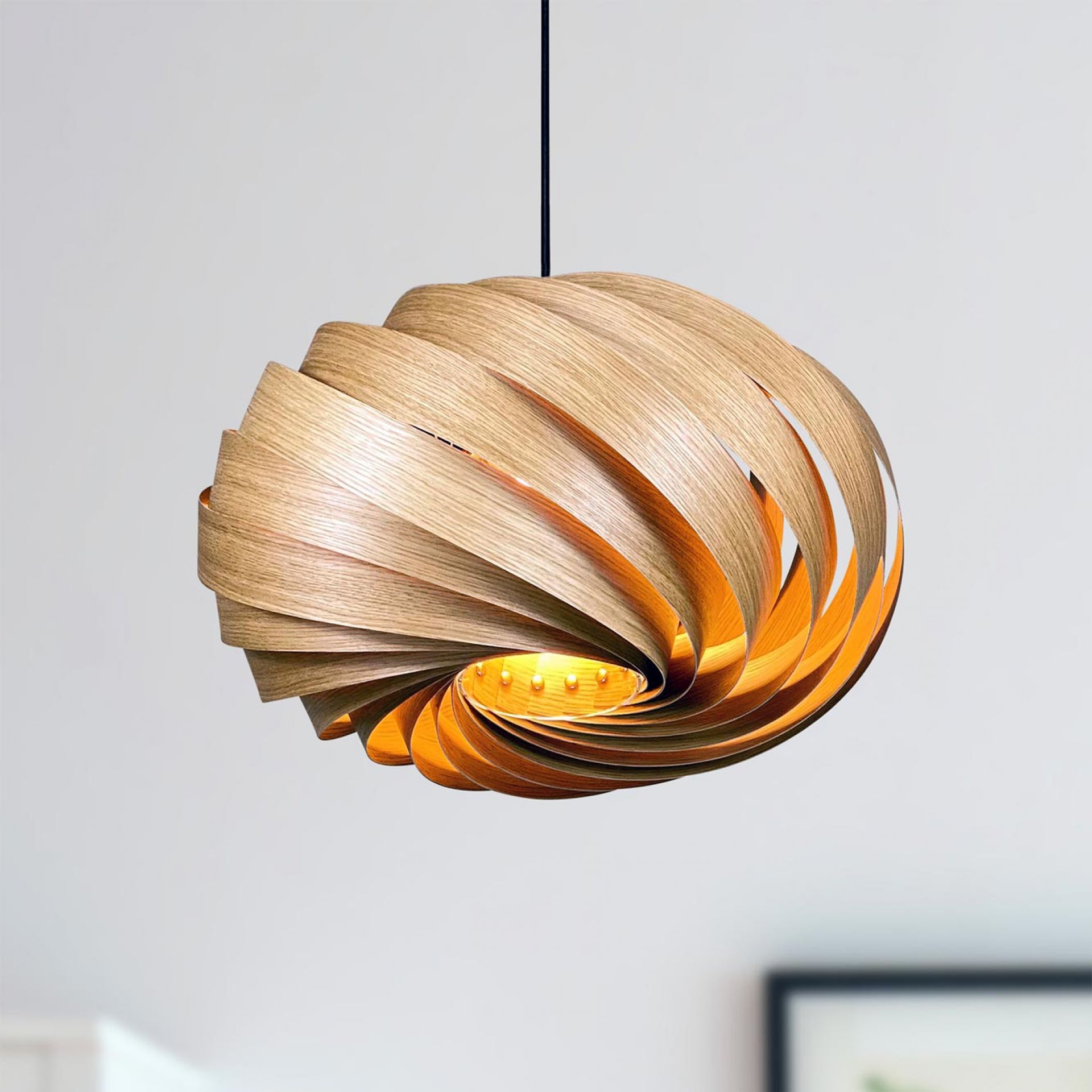 Quiescenta Hängeleuchte Ø45 cm Eiche Gofurnit