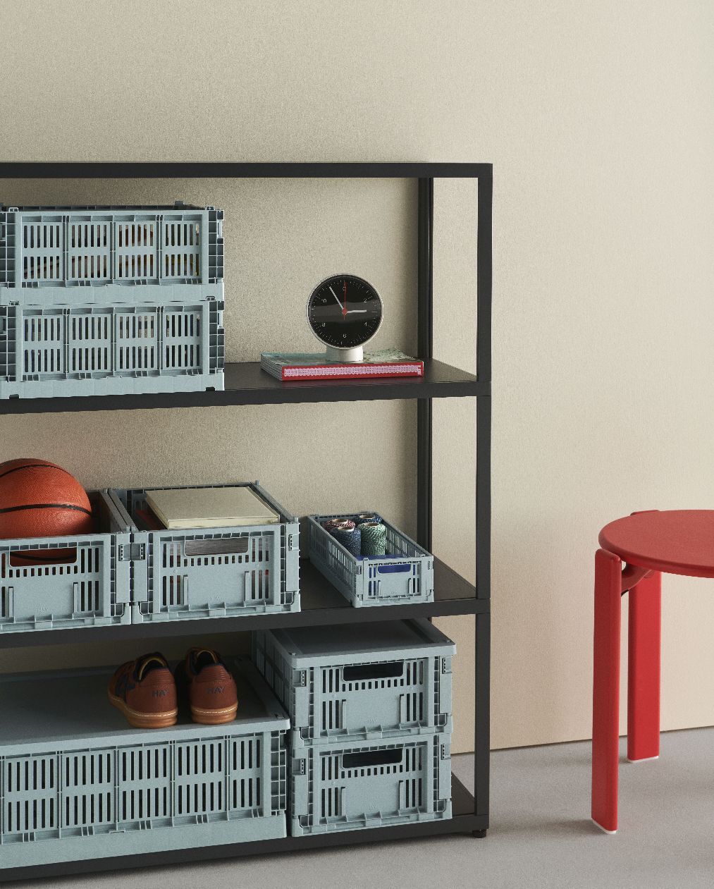 Table Clock Dual-function Tischuhr / Wanduhr Hay Rot