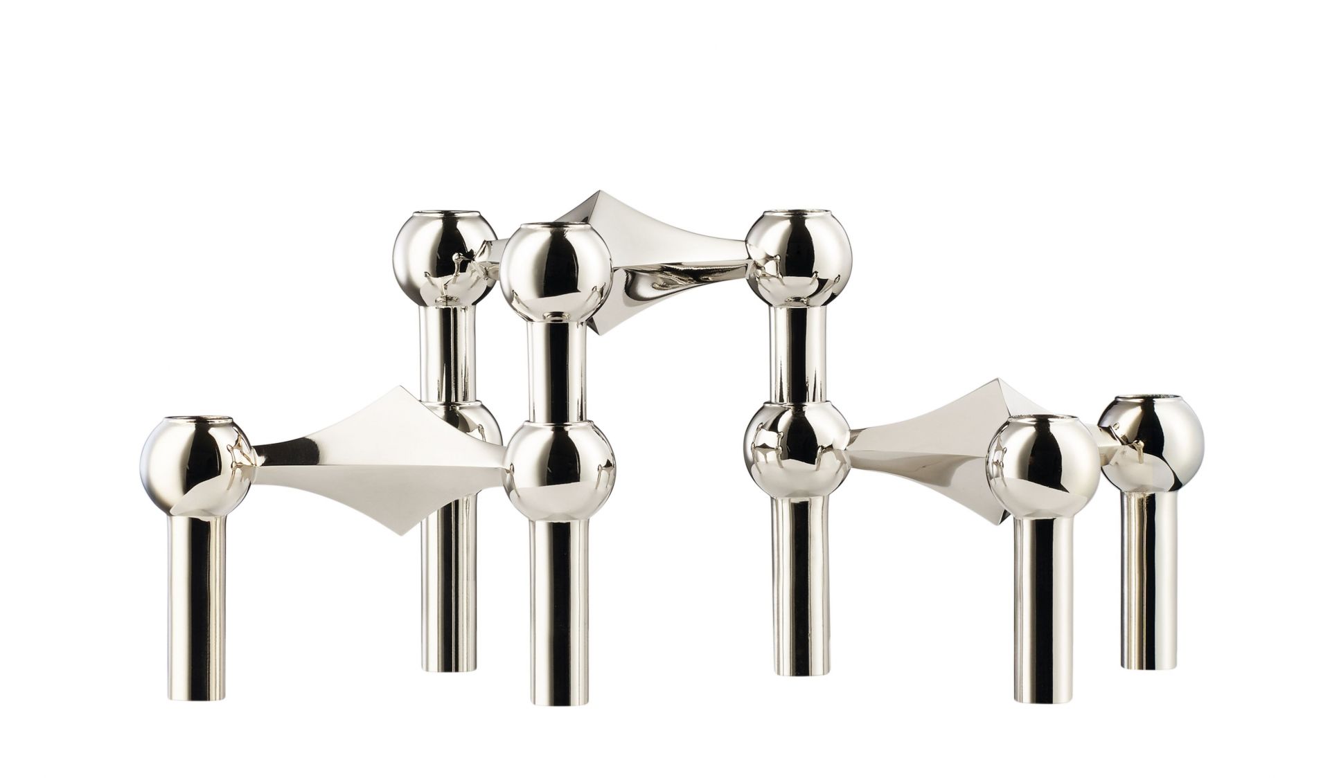 Kerzenständer 3er Set Chrom Stoff Nagel
