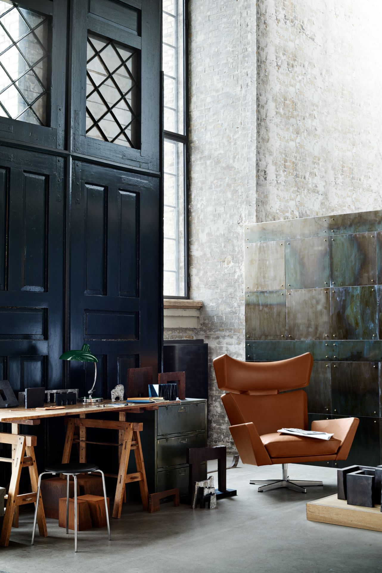 6631 T Luxus Tischleuchte KAISER idell Fritz Hansen schwarz hochglanz