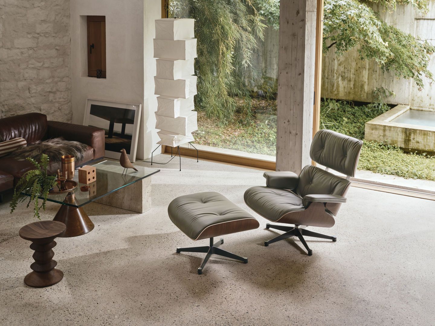 Eames Lounge Chair & Ottoman Sessel KONFIGURATOR Leder Premium F / Leder Natural Vitra