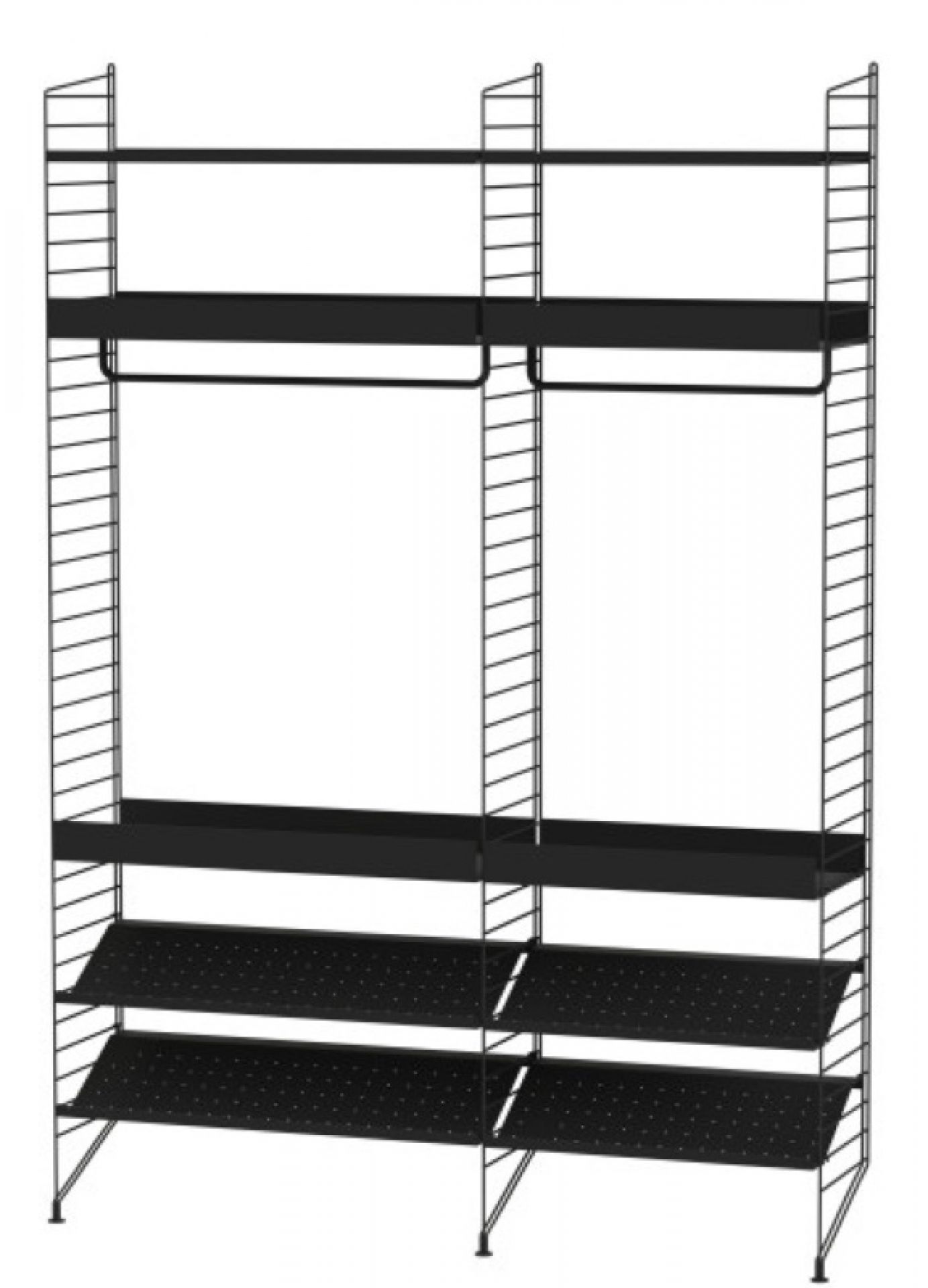 String Schlafzimmer Boden Regalsystem C String Furniture Schwarz - Schwarz