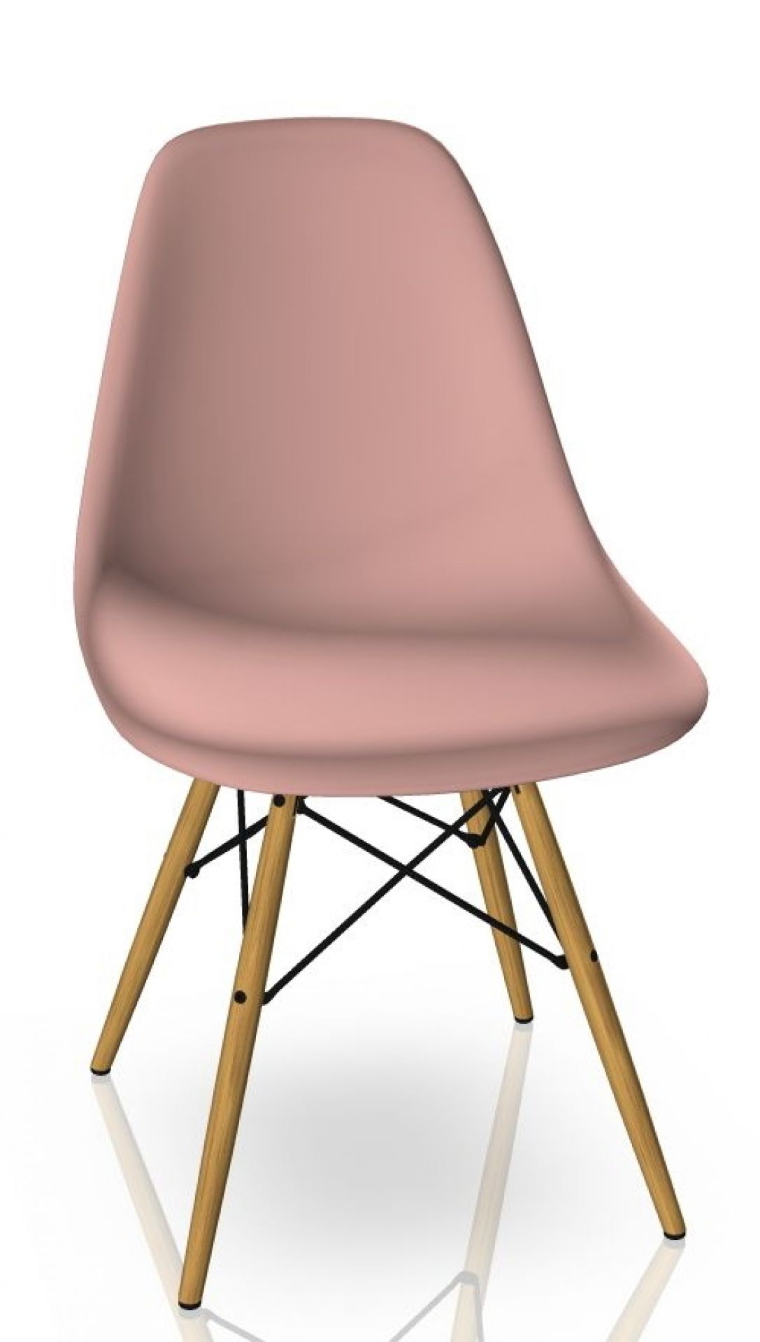 Eames Plastic Side Chair DSW Stuhl Vitra Ahorn gelblich-Zartrosa