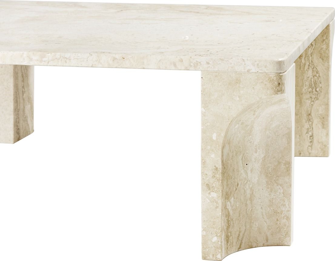 Doric Couchtisch Quadratisch Weißer Travertin Gubi
