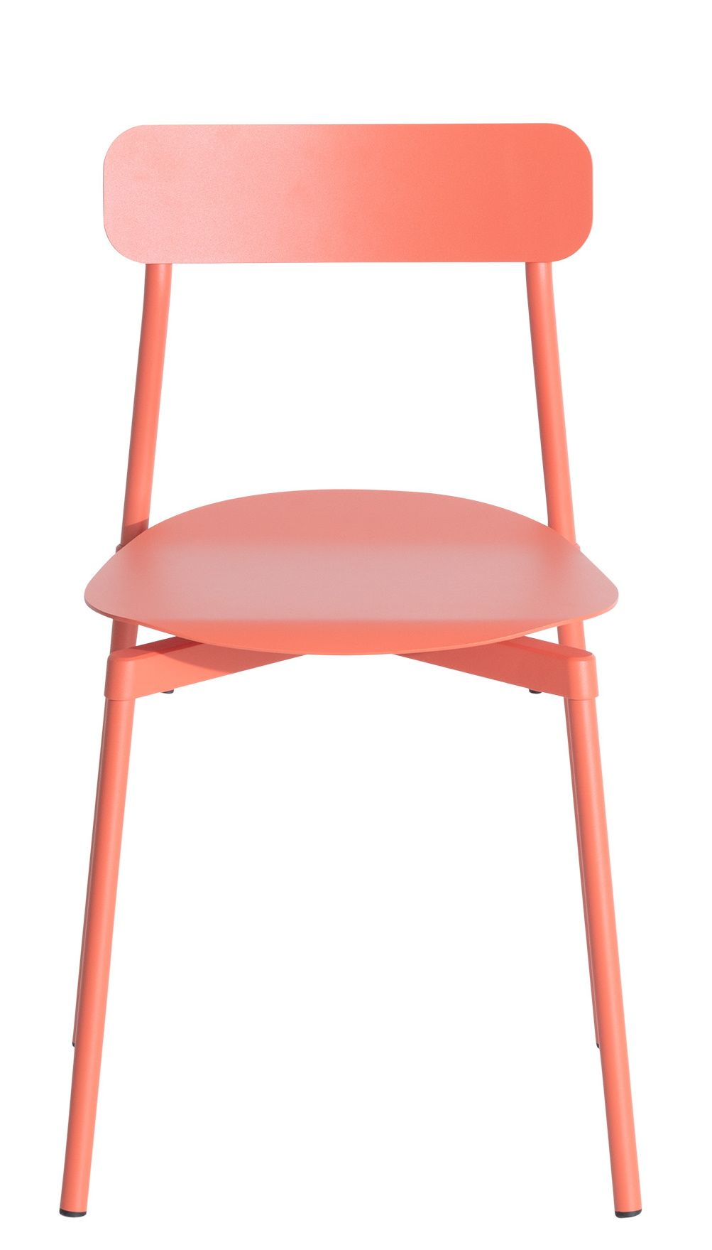 Fromme Chair Stuhl Petite Friture Coral Fromme Chair Stuhl in Koralle: Moderner Esszimmerstuhl mit minimalistischem Design und Metallgestell.