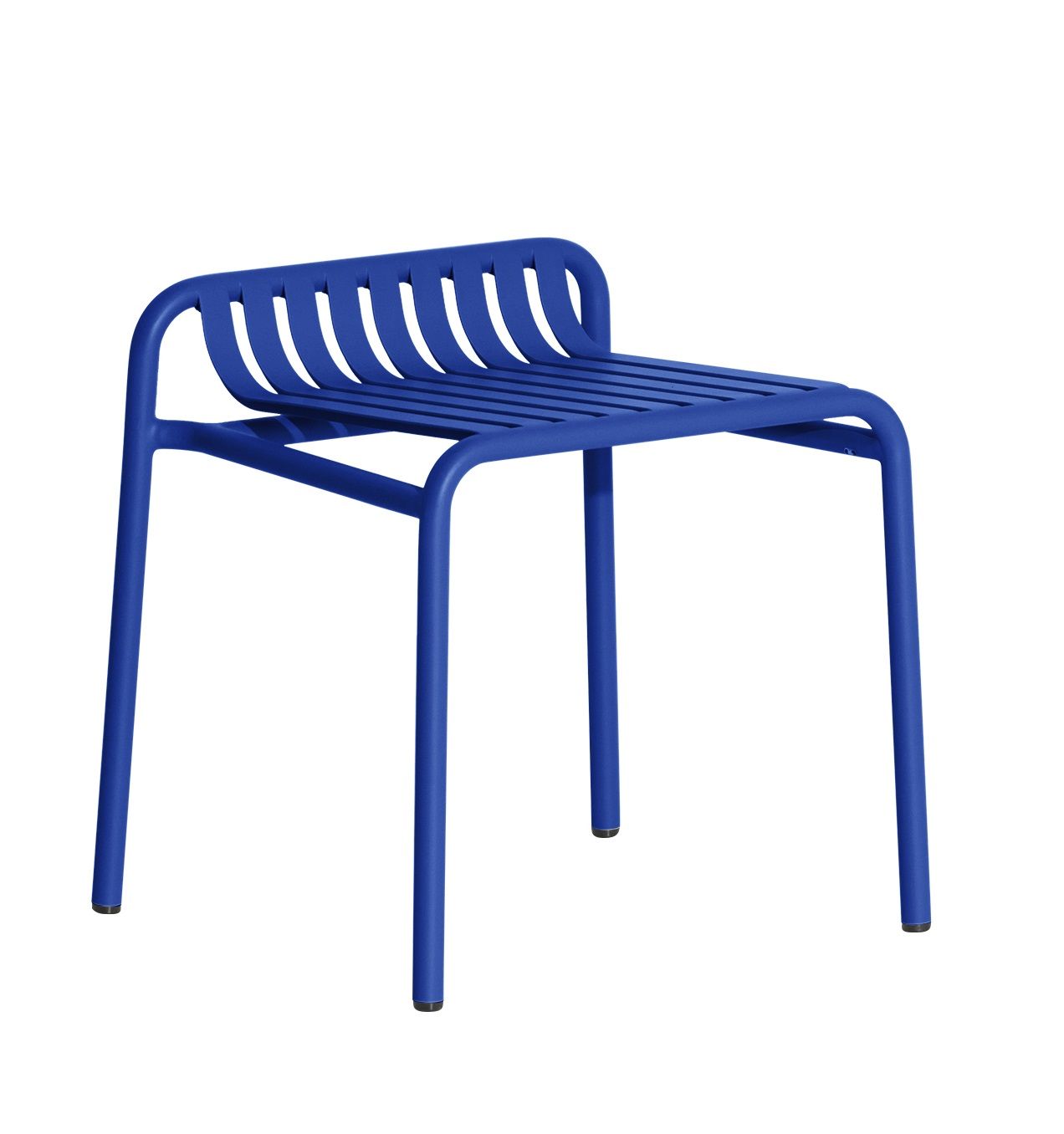Blauer Week-End Stool Hocker von Petite Friture, moderner Metallhocker für den Innen- und Außenbereich.