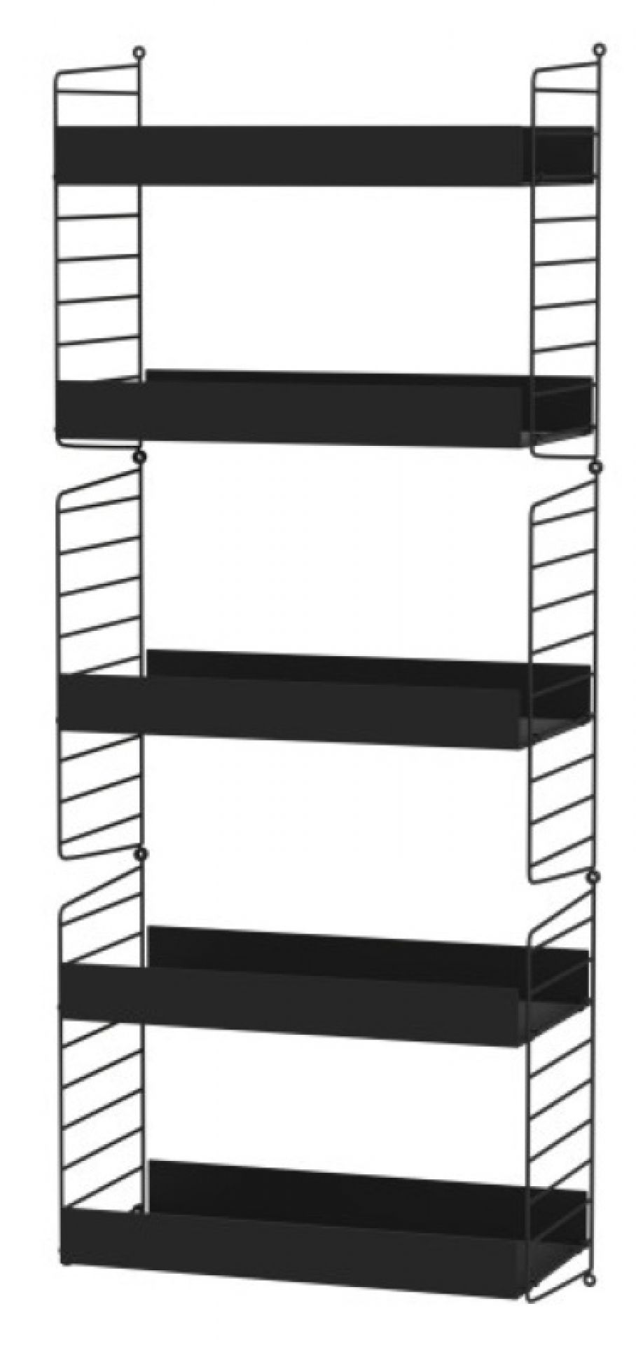 String Wohnzimmer Wand Regalsystem B String Furniture Schwarz - Schwarz
