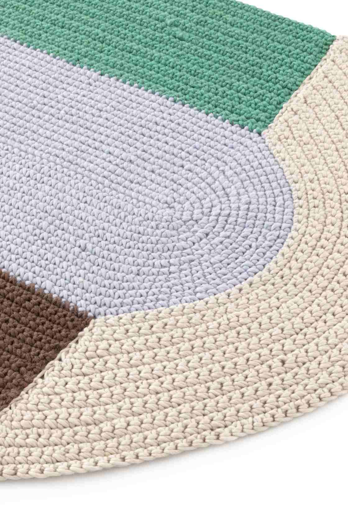 The Crochet Collection Embroidery Teppich 180x100 cm Gan Blau