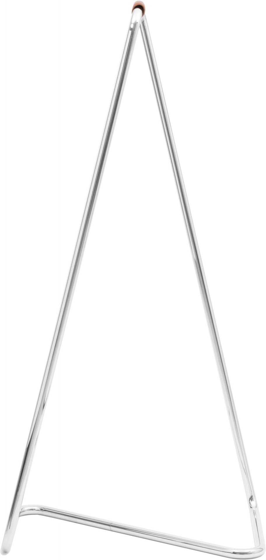 Z10 Fahrradständer und Garderobenständer aus Edelstahl mit cognacfarbener Manschette von Tecta, minimalistisches Design.