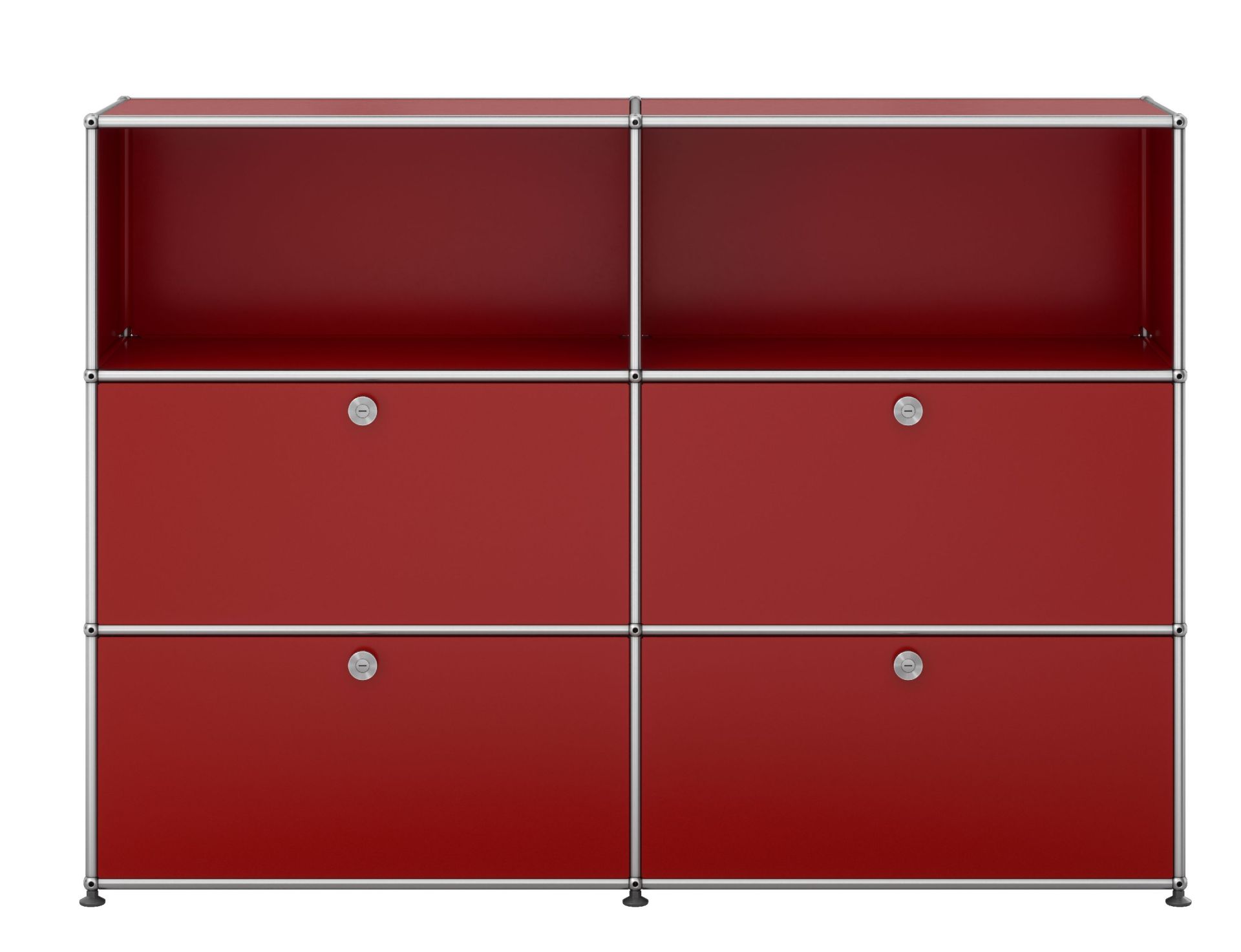 USM Haller Highboard 4 Klappen / 2 Offen Rubinrot
