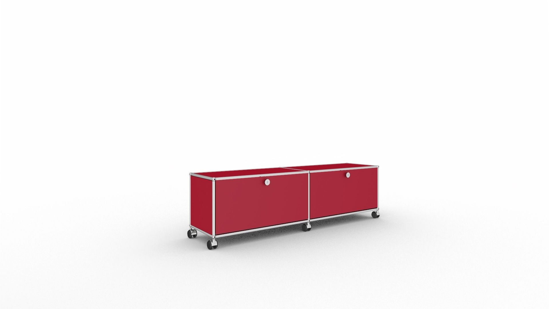 USM Haller schmales TV Lowboard rot
