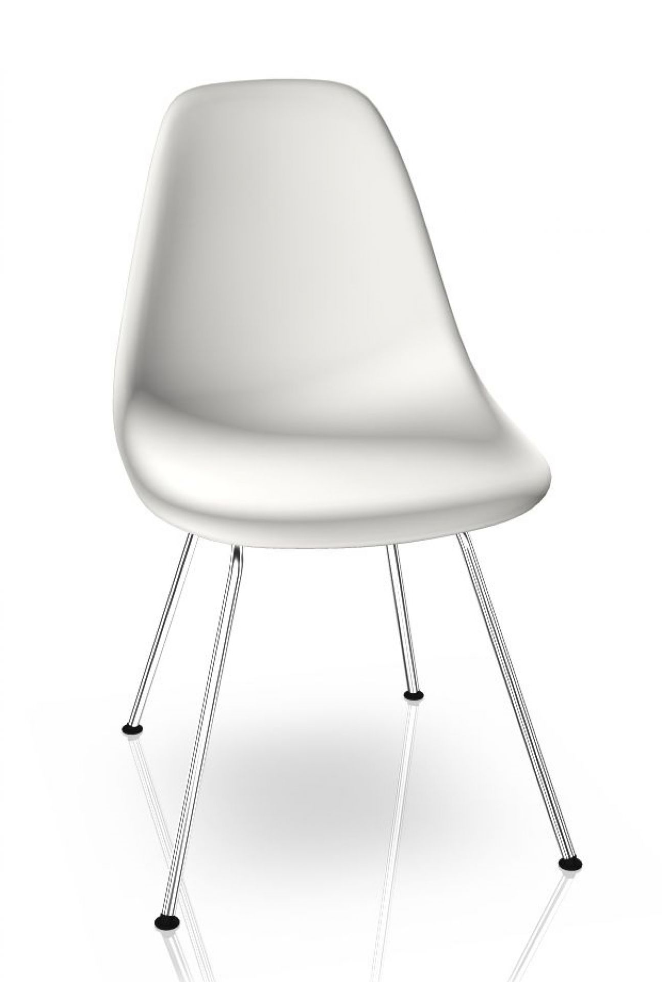 Eames Plastic Side Chair DSX Stuhl Vitra Chrom - Weiss