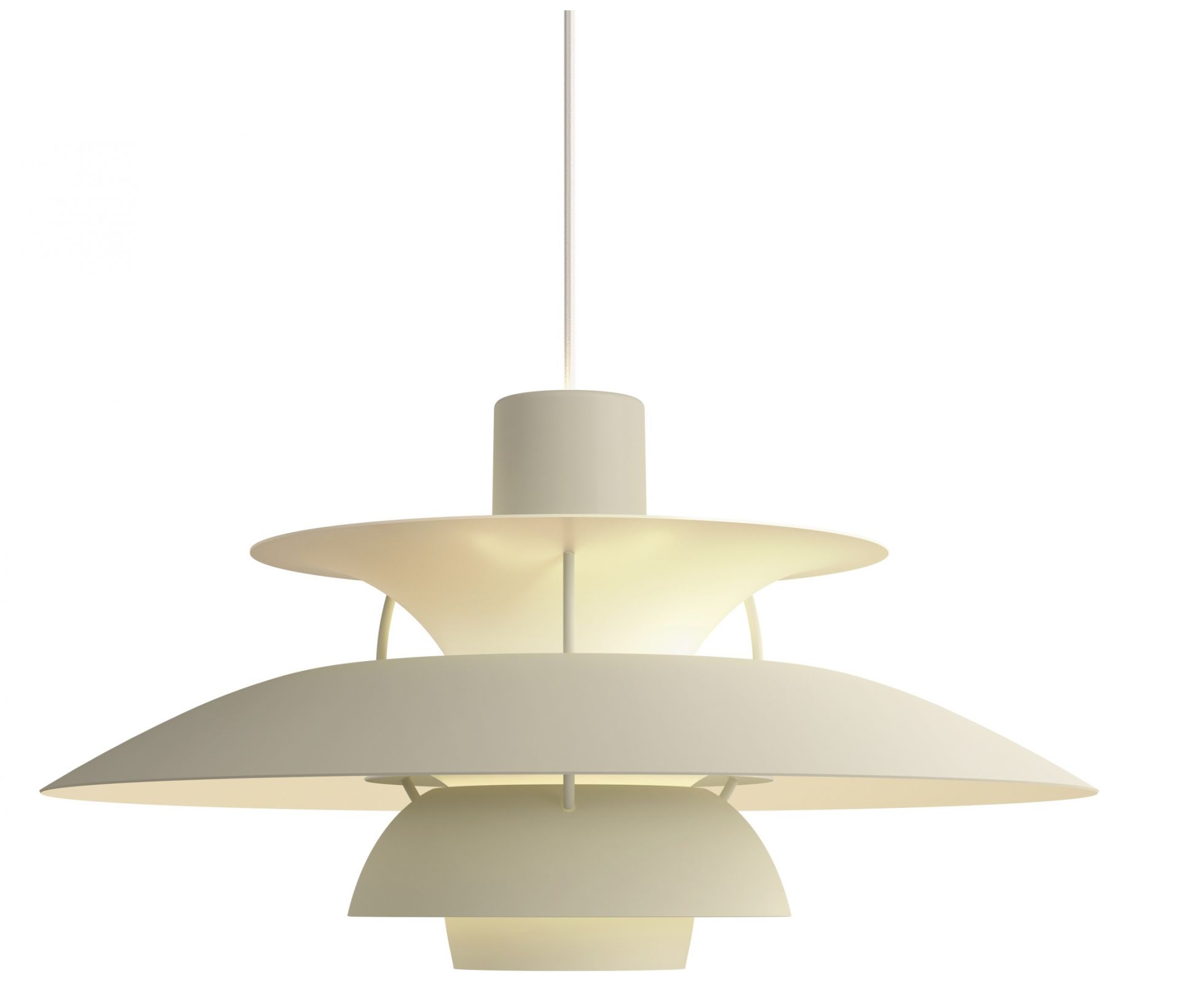 PH 5 Monochrome Pendelleuchte Louis Poulsen Pale Pewter