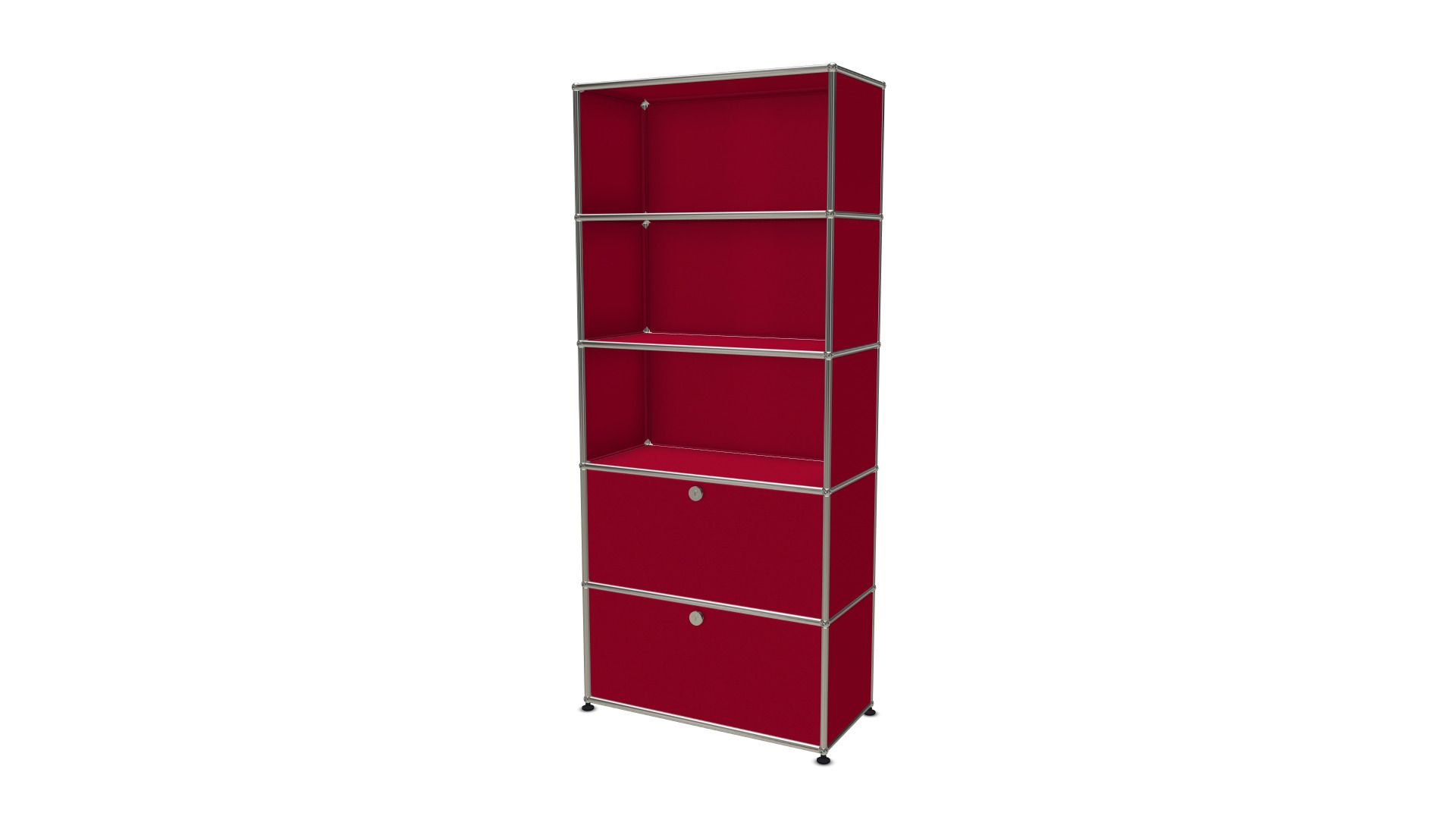 USM Haller Regal mit 2 Klappen - rot