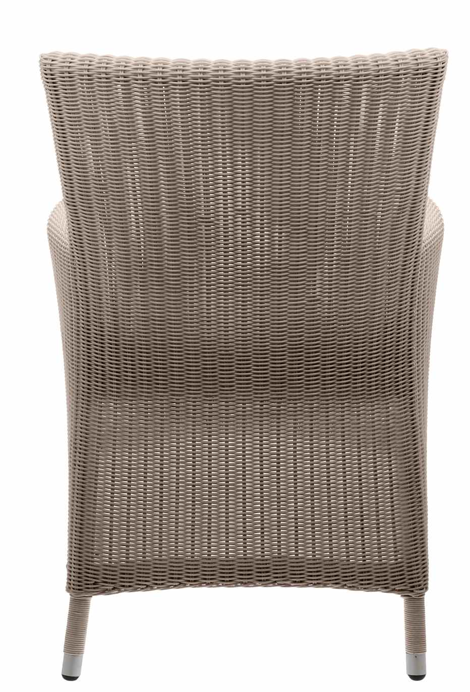 Rückansicht des Poesie Sessels von Jan Kurtz, ein grauer Outdoor-Sessel aus Rattan.