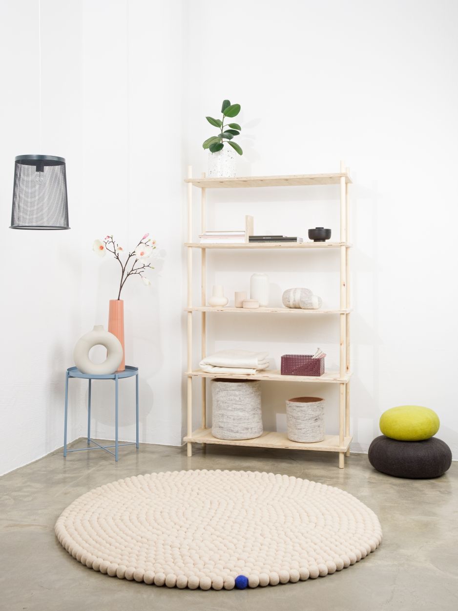 Big One Rund Filzteppich Ø 160 cm myfelt Beige
