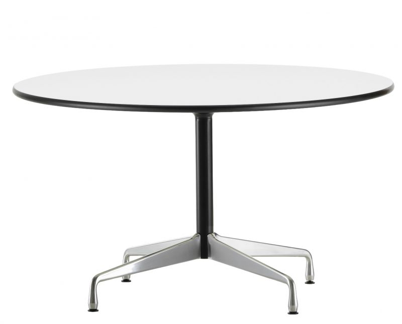 Eames Segmented Table Dining Rund Esstisch HPL WEISS / AUSLEGER POLIERT / STANDROHR BASIC DARK VITRA MÄNGELEXEMPLAR