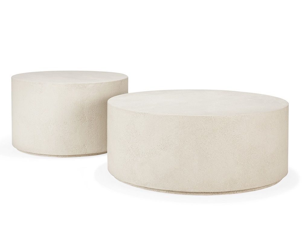 Elements Couchtisch Microcement Off White Rund Ethnicraft
