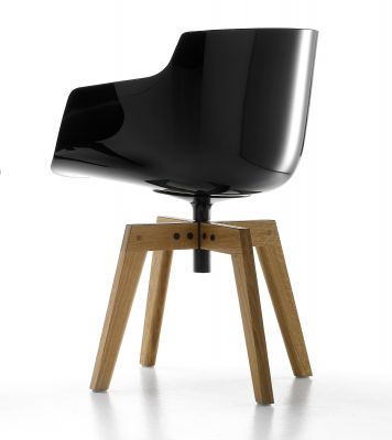 Flow Slim Armlehnenstuhl Eiche MDF Italia-Schwarz