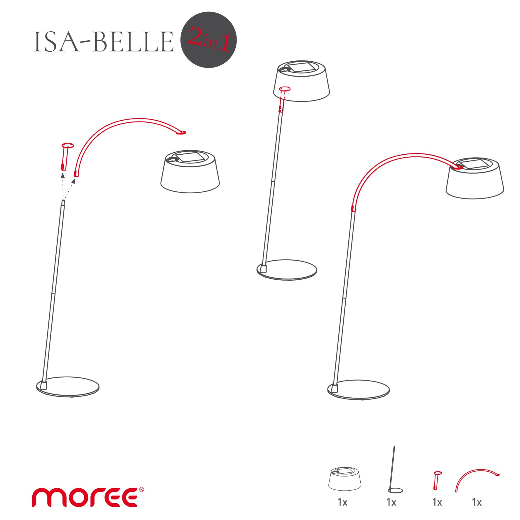 ISA-BELLE Solar Steh- & Bogenleuchte - 2 in 1 Moree