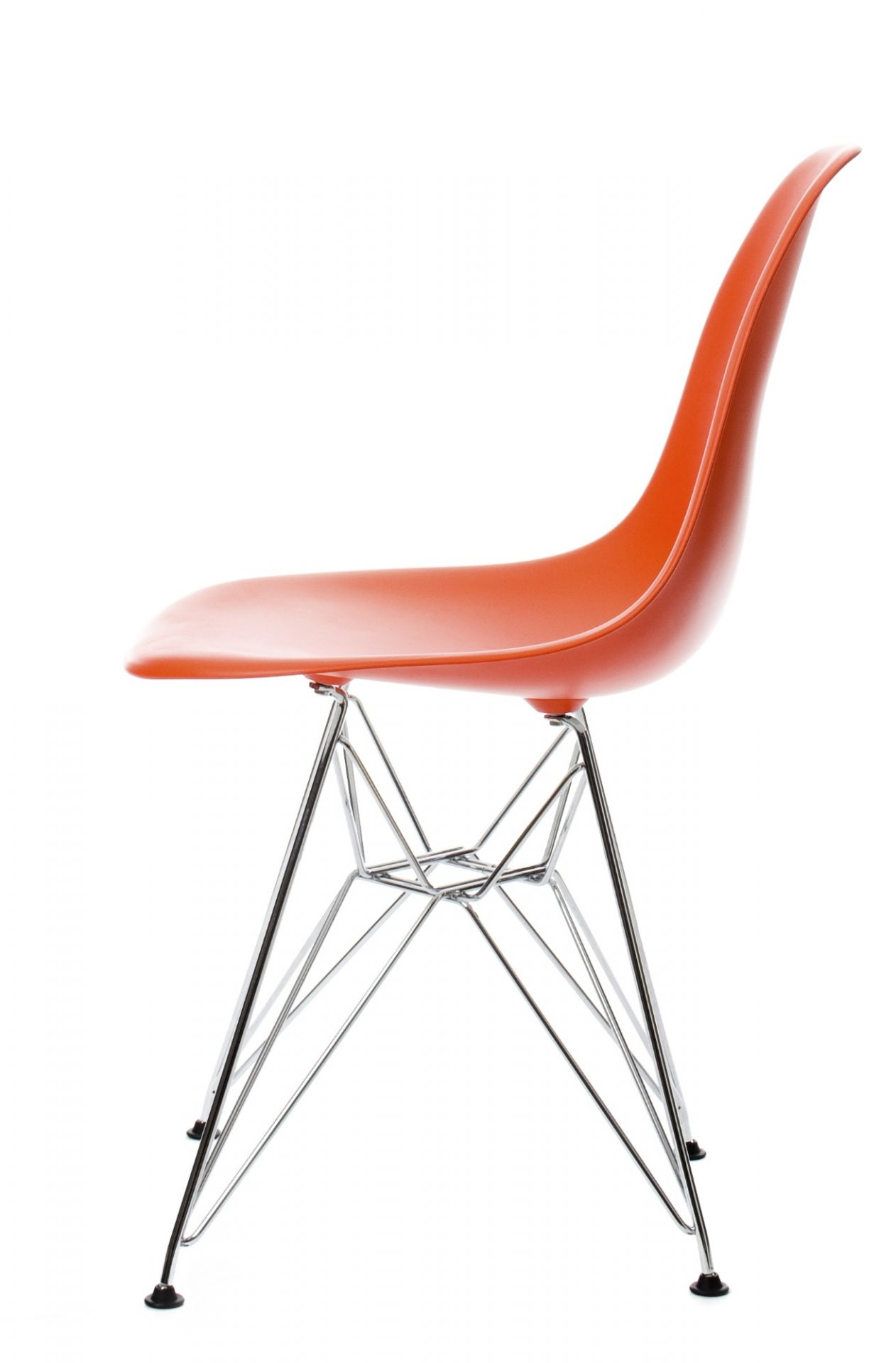 Eames Plastic Side Chair DSR Stuhl Vitra Chrom-Poppy red
